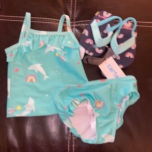 Swimsuit and sandals